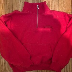 PINK Victoria's Secret Quarter-Zip Red  Sweater